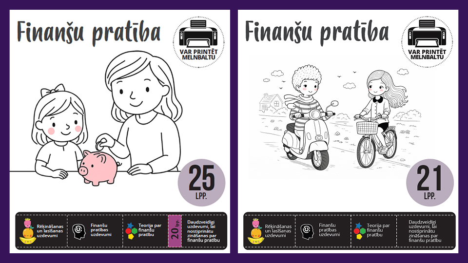 Latvijas Bankas un Dzenes materiāli bērniem un skolēniem