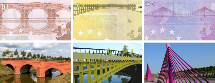 Eiro banknotēs attēlotie tilti Nīderlandē